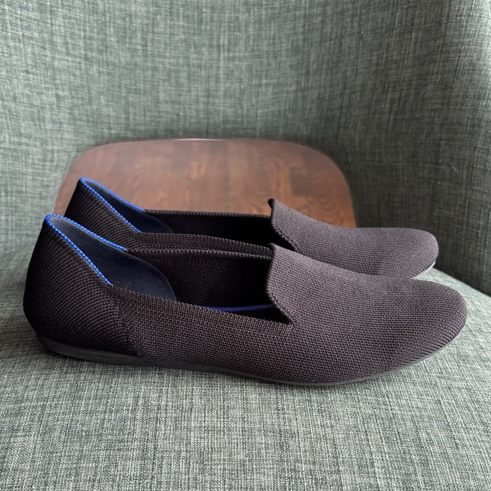 Rothy’s womens the loafer black Slip-On flats comfortable washable Shoes 8.5 EUC